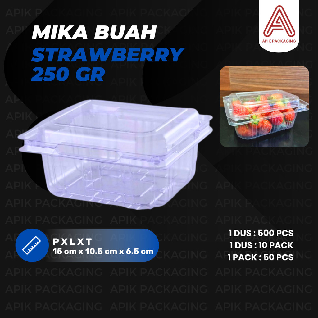 MIKA PLASTIK BUAH / MIKA STRAWBERRY / MIKA BUAH UKURAN 250 GRAM