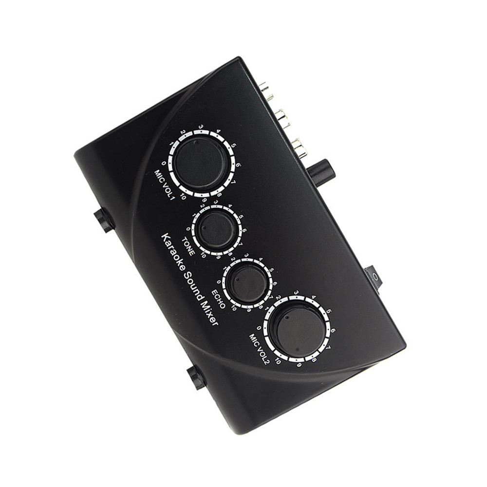 Portable Karaoke Sound Mixer Professional Dual Mic Inputs Auo System  gital Auo Sound Machine Echo O