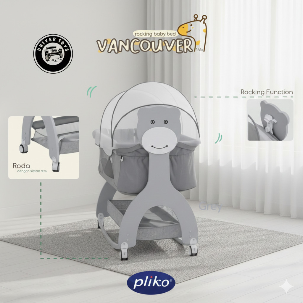 Tempat Tidur Bayi | Tempat Tidur Bayi Goyang | Ayunan Bayi - Pliko Vancouver 163R Toys Driver
