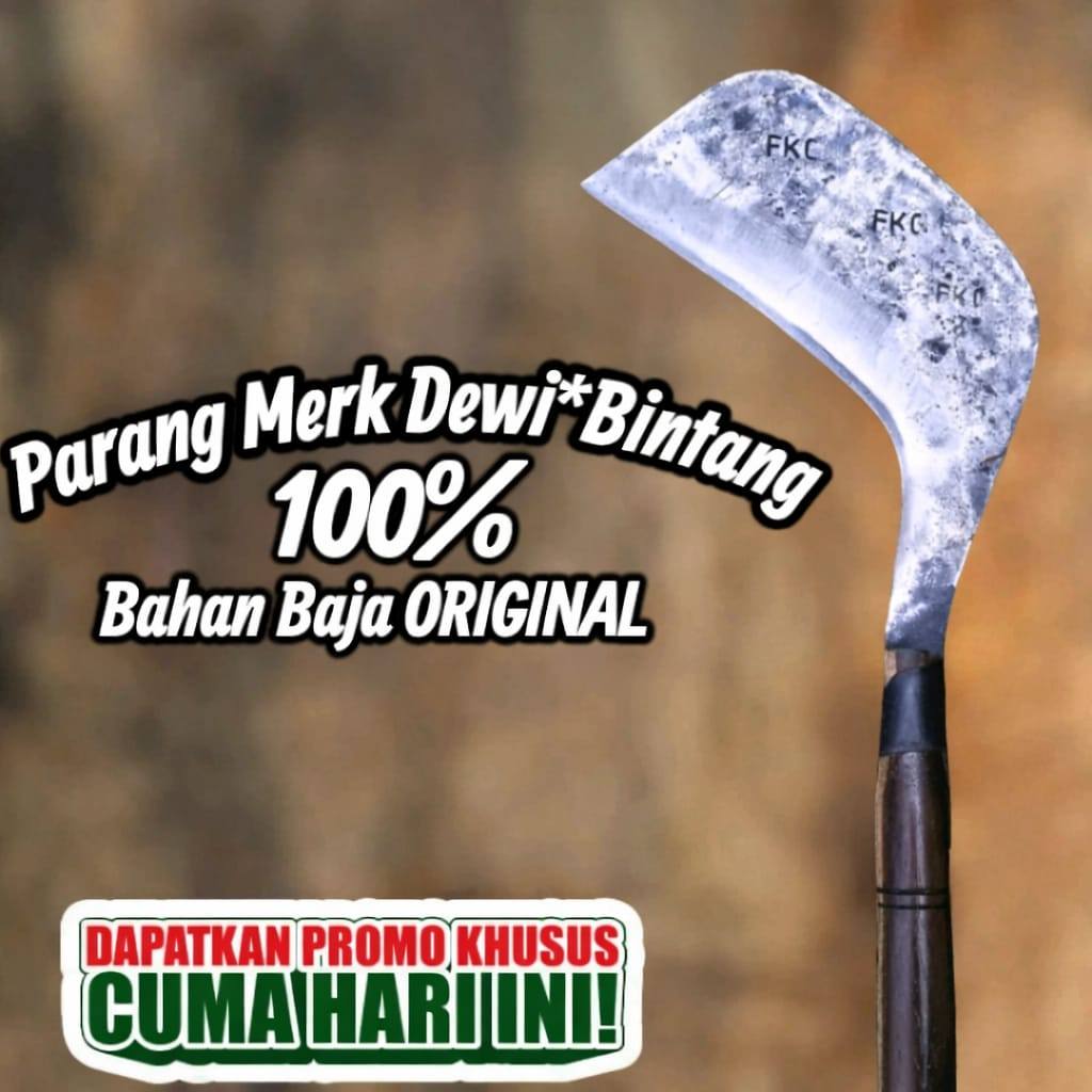 Parang Dewi Bintang Arit Rumput Baja Per Asli | Alat Panen Rumput Padi/Bersawah/Berkebun Alat Pertan