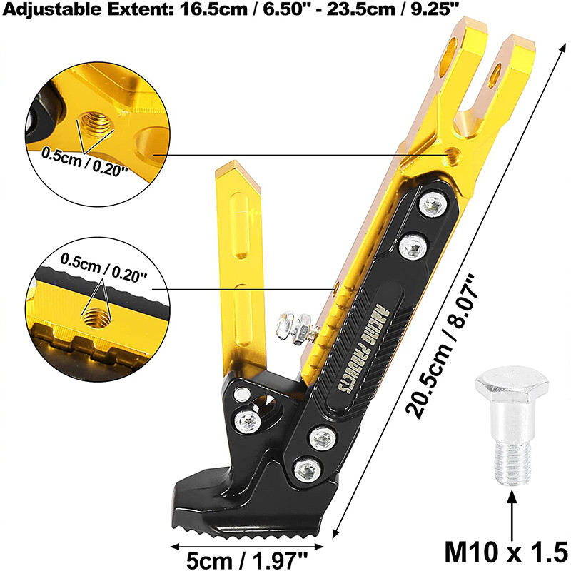 Universial Motorcycle Parking Kick Stand c Aluminum Adjustable For V Strom Yamaha Mt 09 Honda Ruckus