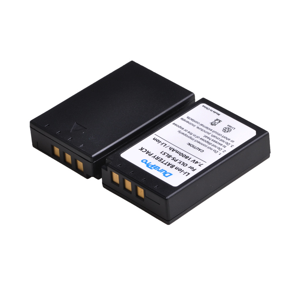 DuraPro 2x 1800mAH PSBLS1 PSBLS1 Rechargeable Battery for Olympus PEN EPL1 EPM1 EP3 EPL3 Evolt E420 