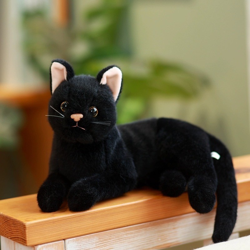 Cute Lifelike Cat Plush Stuffed Animals Simulation Fluffy British Shorthair Cat Doll Kids Toys Birth