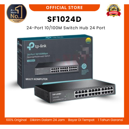 Tplink 24-Port 10/100Mbps Desktop/Rackmount Switch TL-SF1024D TP-Link SF1024D Switch 24 Port UTP 10/