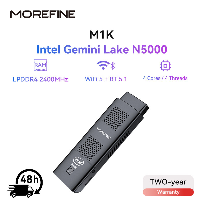 MOREFINE M1K Mini PC Intel mini Lake J4125 N5000 8G DDR4 128G 256GB Window 10 Gaming Computer,HDMI W