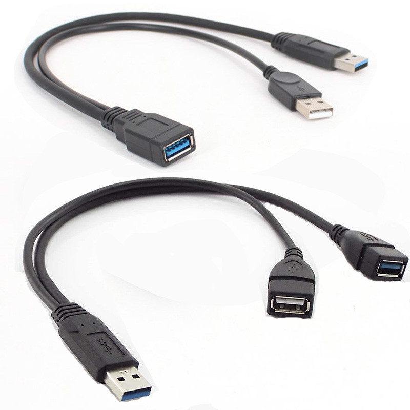 USB 3.0 2.0 Male female To Dual USB 3.0 male Female Jack Splitter 2 Port USB Hub Data Cable Adapter 