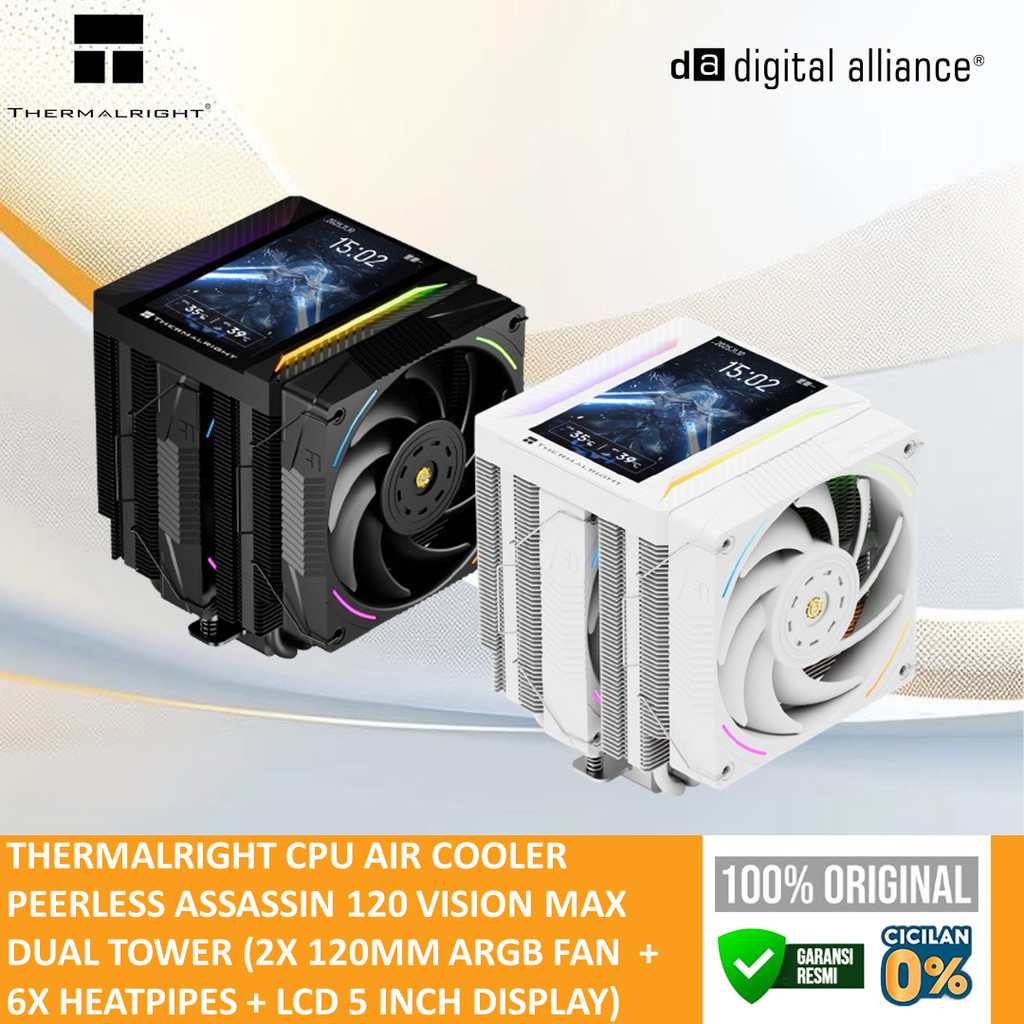 THERMALRIGHT CPU AIR COOLER PEERLESS ASSASSIN 120 VISION MAX DUAL TOWER (2X 120MM ARGB FAN  + 6X HEA