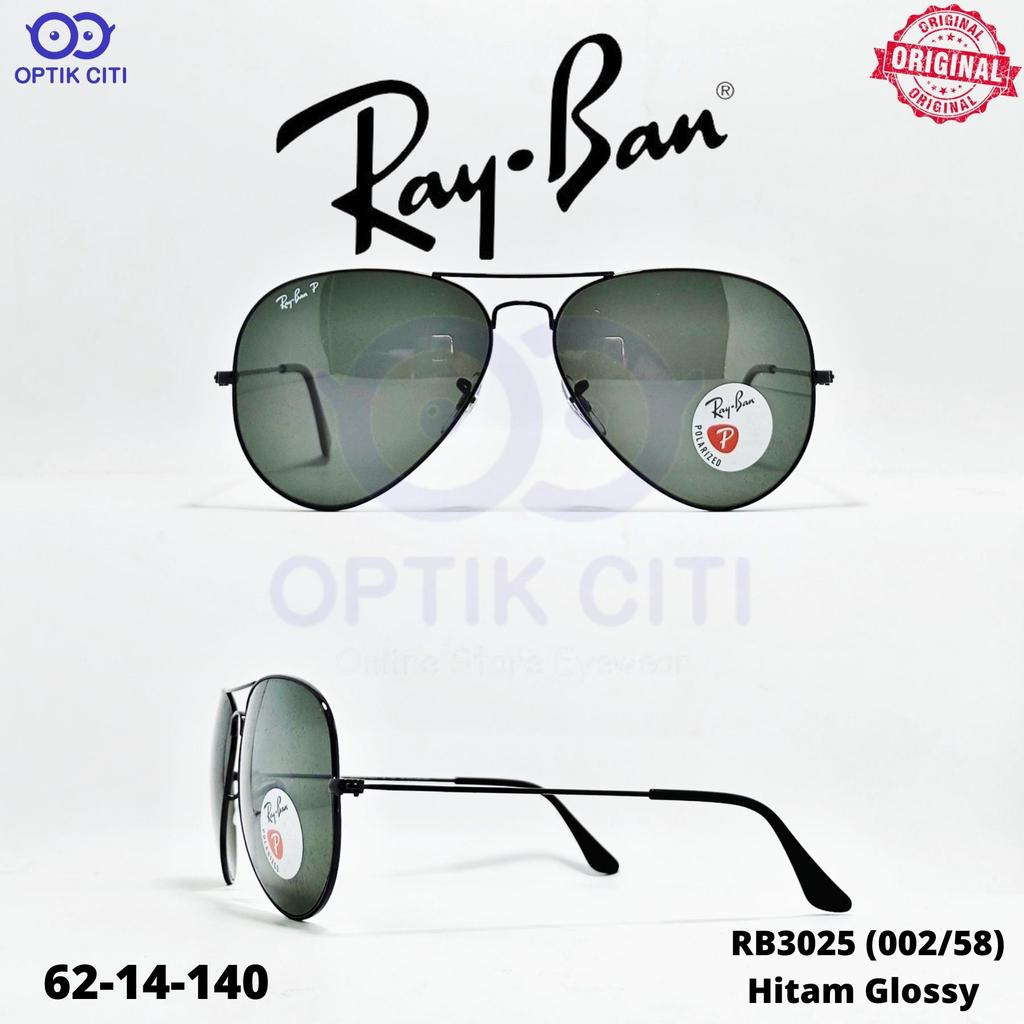 Kacamata Hitam Sunglass Rayban RB 3025 Aviator Large Metal Polarized 002 58 Original