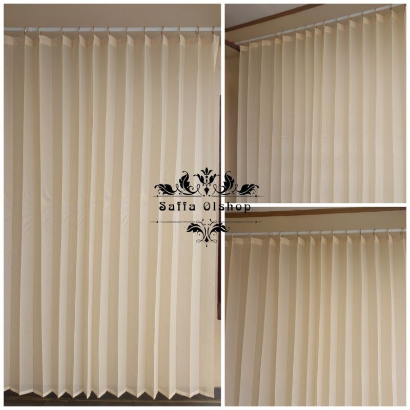 Vitrase Gorden Polos Vitrase Gorden Siang Vitrase Transparan Motif Salju Warna Putih Dan Warna Cream