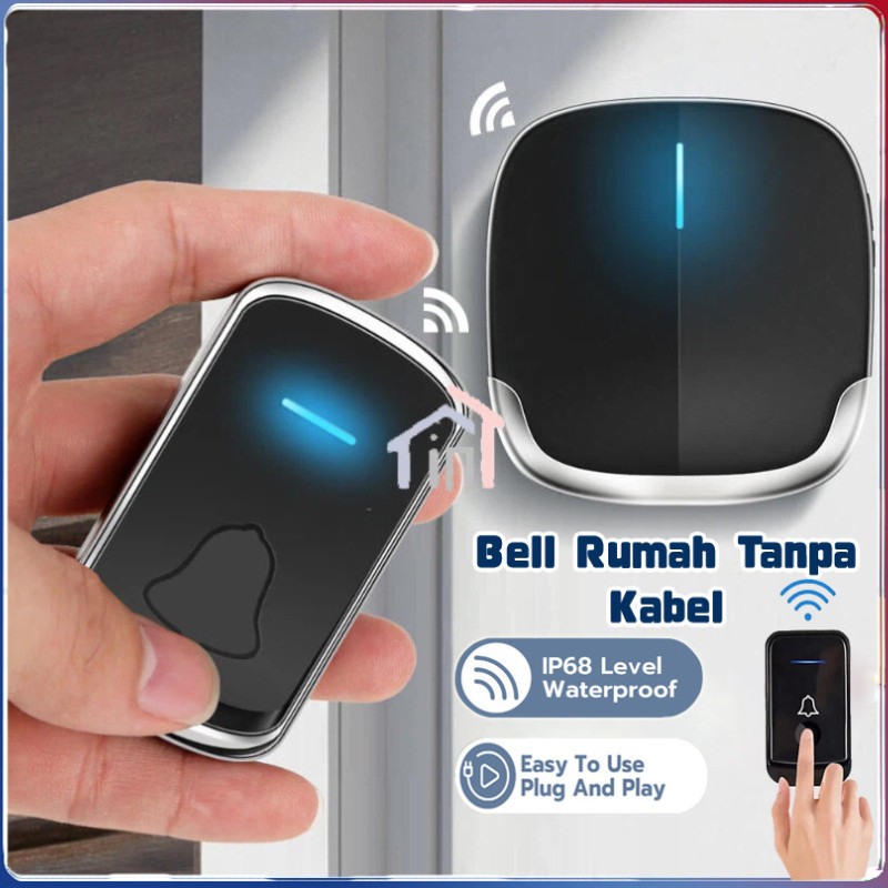 [COD] Bel Pintu Rumah Tanpa Kabel Jarak Jauh Bel Rumah Wireless Door Bell Waterproof Bel Rumah Awet