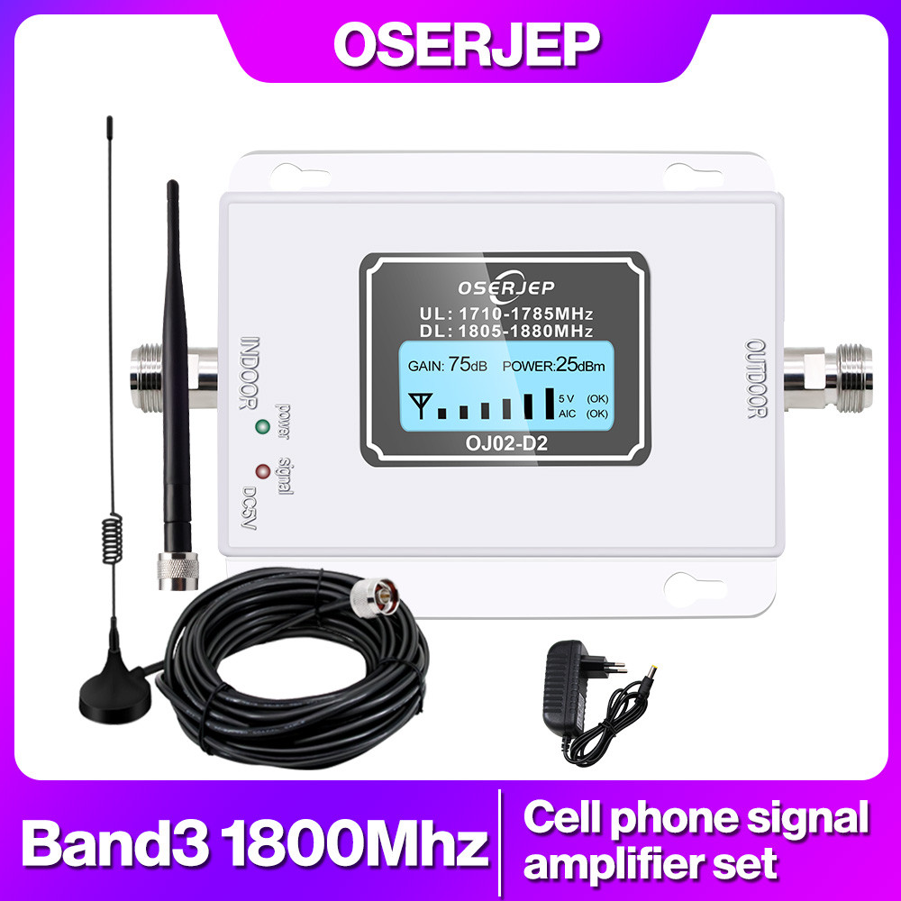 Fullset 850/900/1800/2100MHZ Booster GSM 1800 2g 4g LTE Penguat Sinyal Ponsel Repeater Booster Pengu