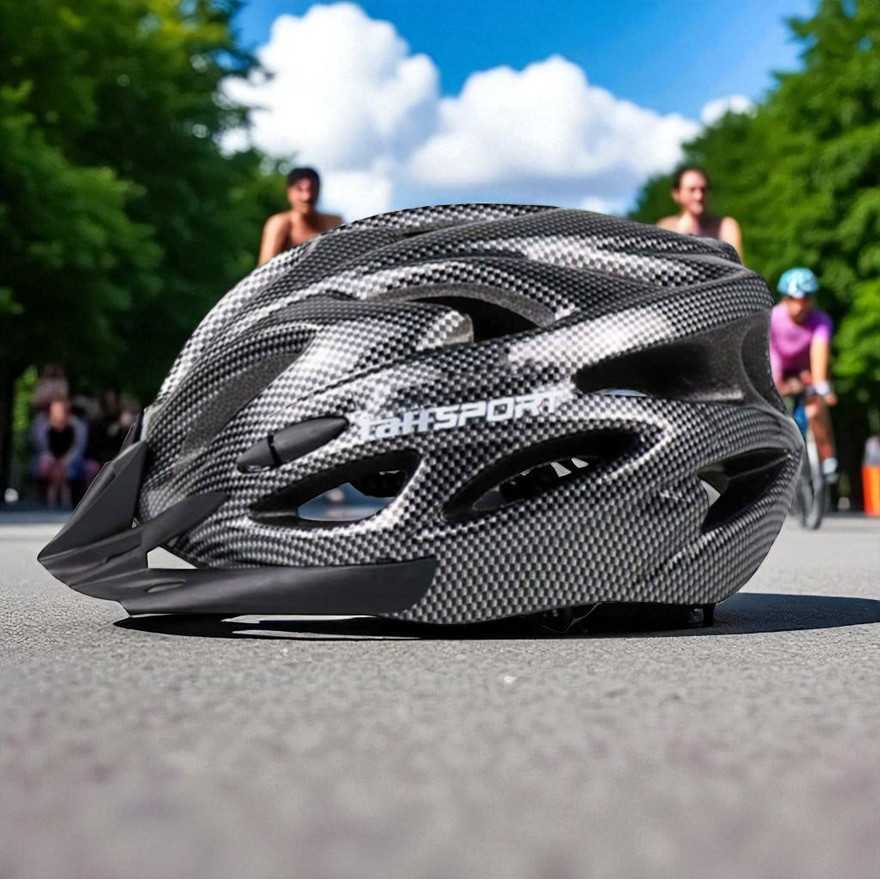 TaffSPORT X40 Helm Sepeda MTB Road Bike Helm Gowes EPS PVC 18 Ventilasi Adjustable Sun Visor Aerodin