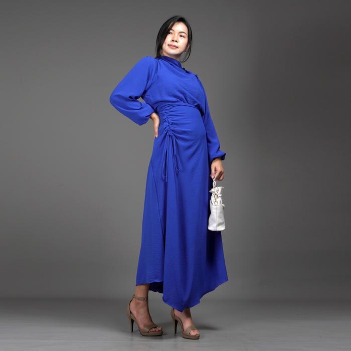 Okechuku HALTERIA Long Dress Hitam Gaun Polos Dress Hijab - HITAM - Birel