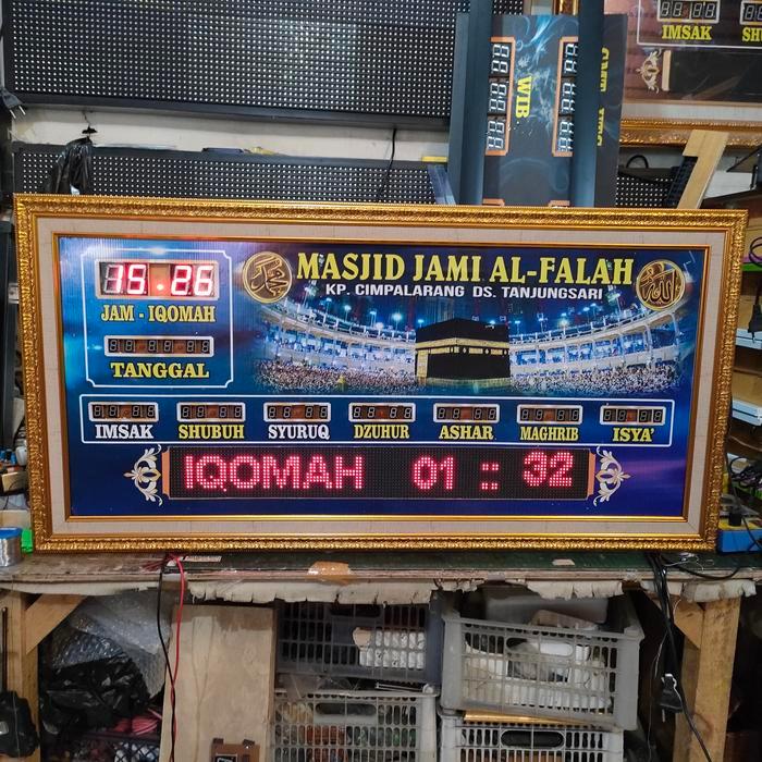jam sholat digital masjid ukuran 50 cm x 100 cm Terlaris