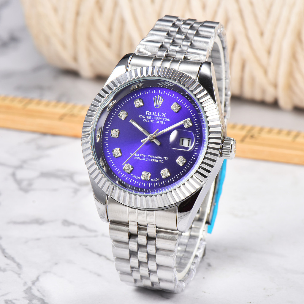Bezel Rolex Datejust dengan Jarum Detik dan Dial Berlian Jam Tangan Quartz