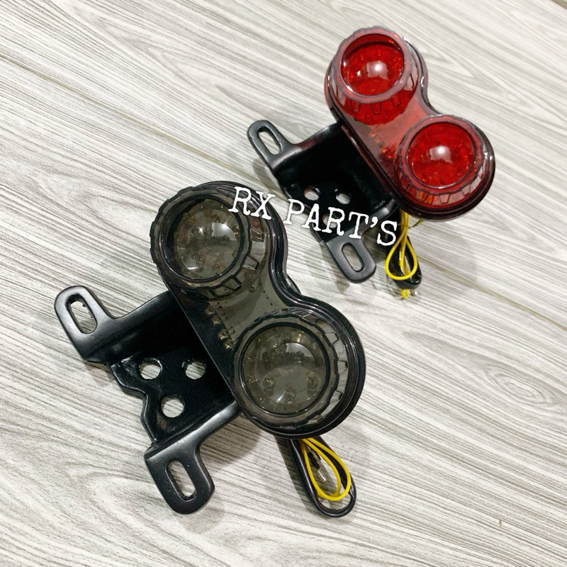 LAMPU STOP LED CUSTOM SPARKLET + SEIN / SEN / RITING + DUDUKAN PLAT NOMOR ( NOPOL ) UNTUK YAMAHA RX 