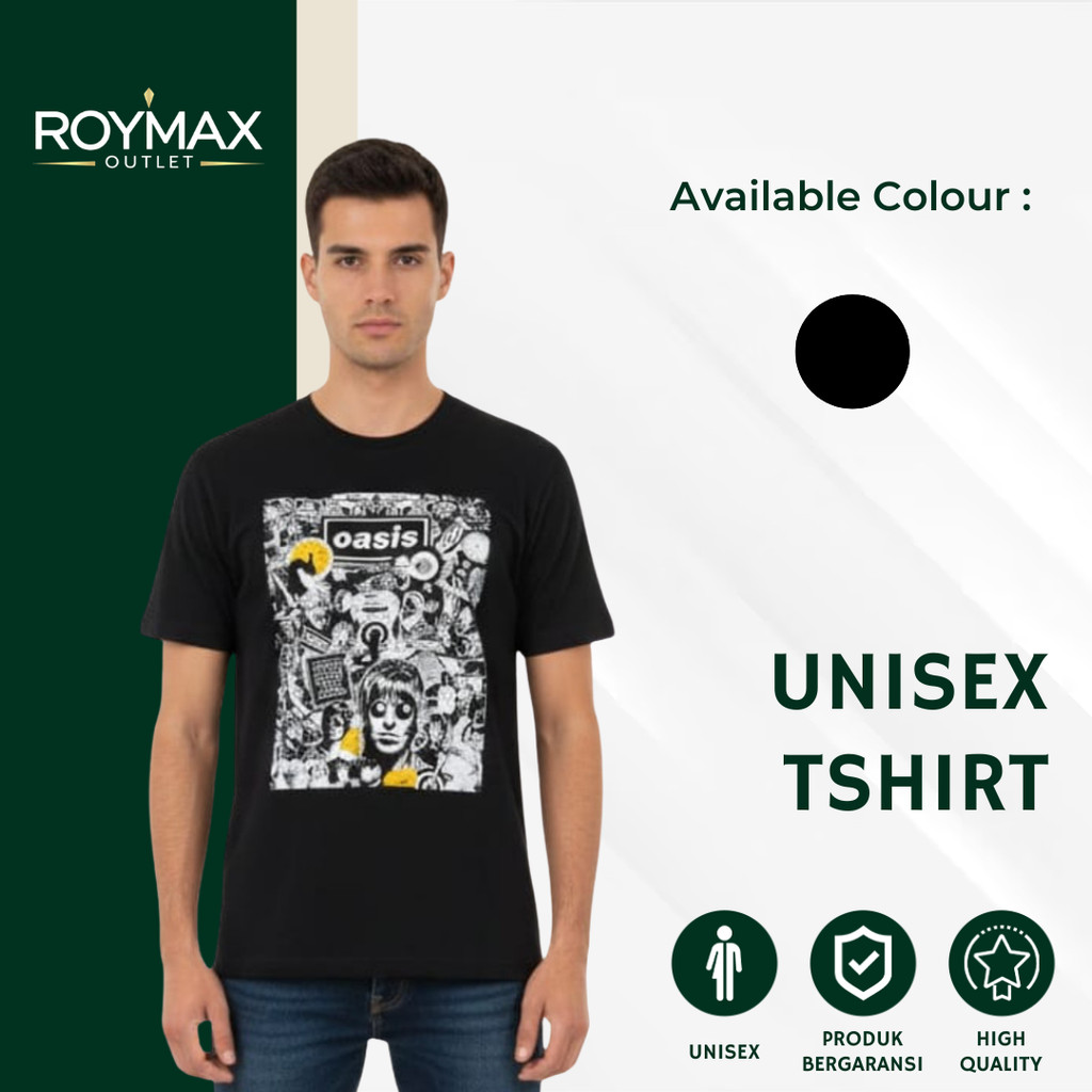 Kaos Lengan Pendek Giant Tee Jays Oasis Edition Tshirt Unisex Pria Wanita Bahan Katun