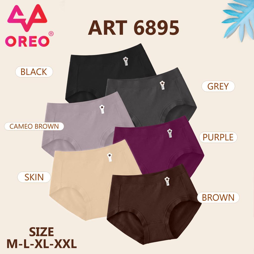 OREO[3PCS]-6895 Celana Dalam Wanita Seamless Katun Premium | CD Wanita Lembut, Adem, Stretch, Tidak 
