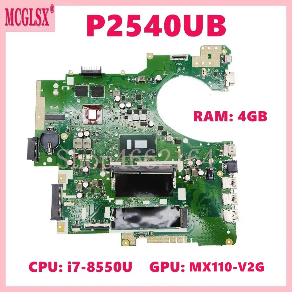 P2540UB i3 i7-8th Gen CPU MX110 GPU 4GB-RAM Mainboard For ASUS P553UA P553UJ P2540UA P2540UJ P2540UQ
