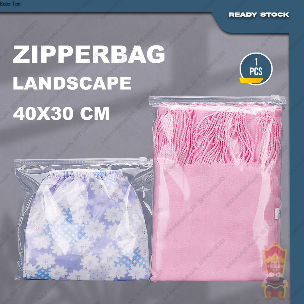 Pouch Plastik Ziplock Baju ZIPPER BAG Transparan Ukuran 40X30