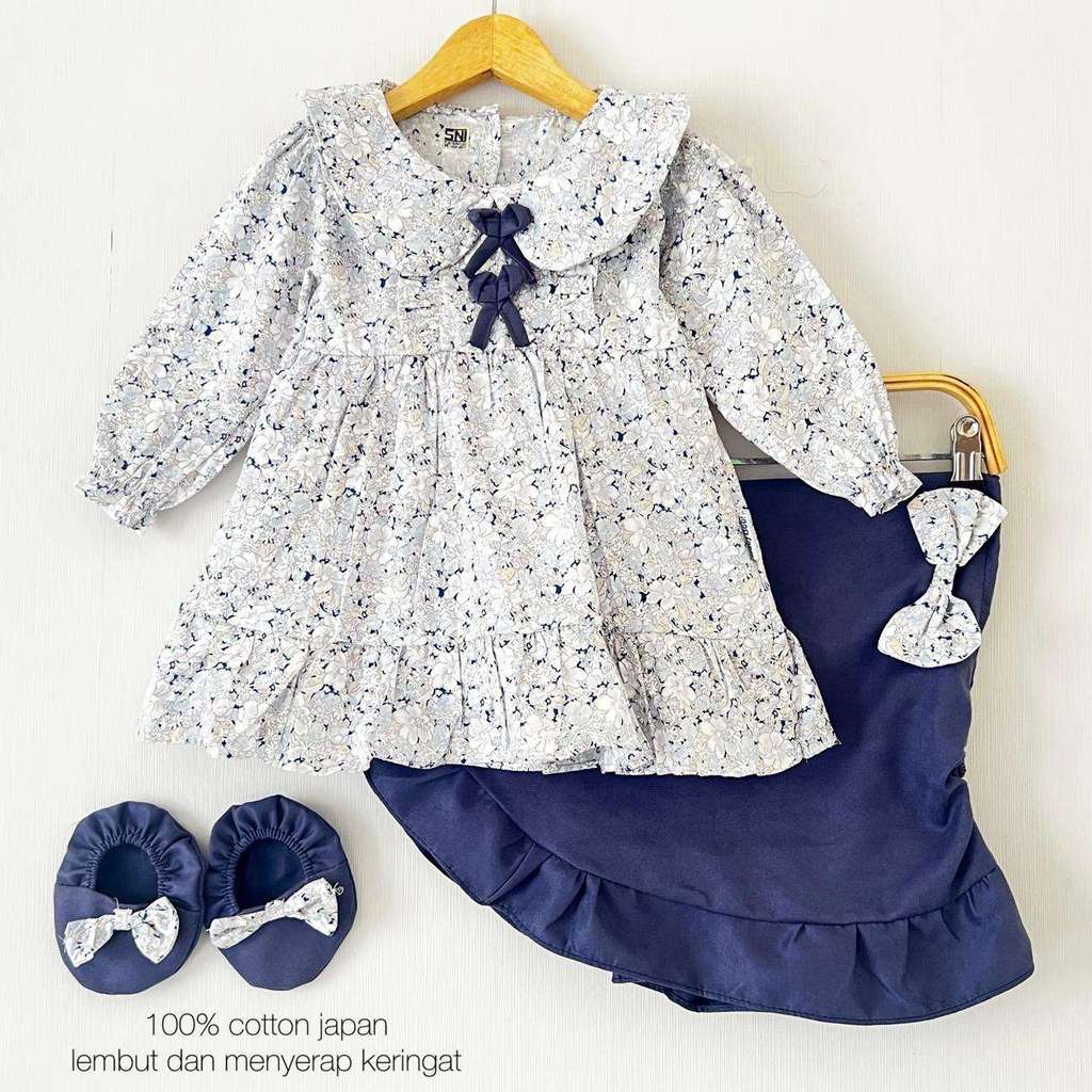 Setelan/Pakaian Anak Gamis kerah 2 Pita
