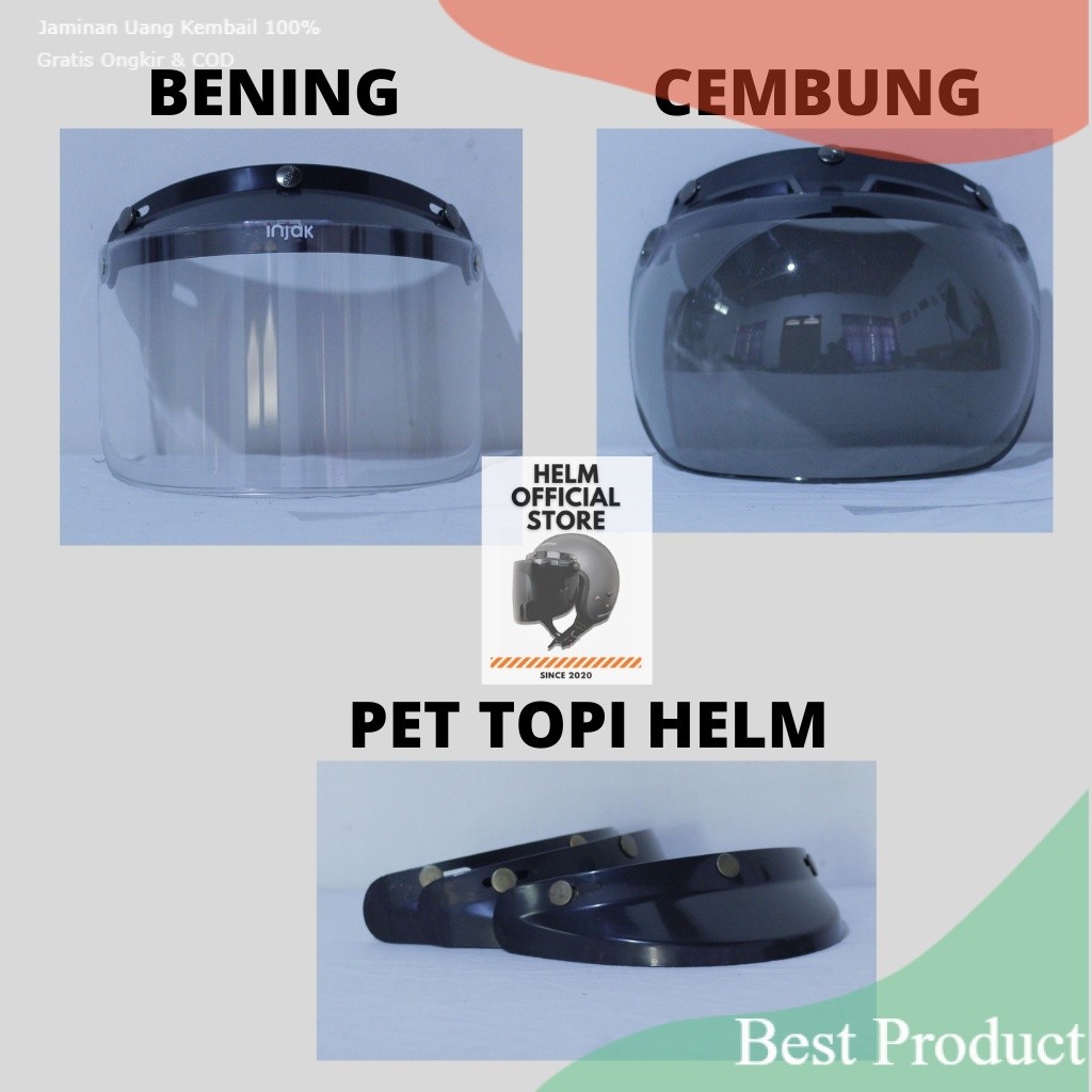 Helm Bogo Dewasa Retro Kaca Datar SNI Ukuran S-XLsouvenir lainnya