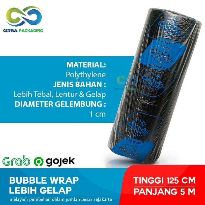 PLASTIK BUBBLE WRAP MURAH PREMIUM 125 CM X 50 M DKM BLACK - DKM PLUS - DKM BLACK