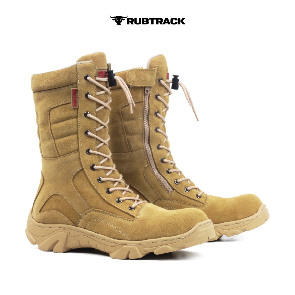 RUBTRACK Cyber Cream Sepatu Tactical Pdl Pria Kulit Asli