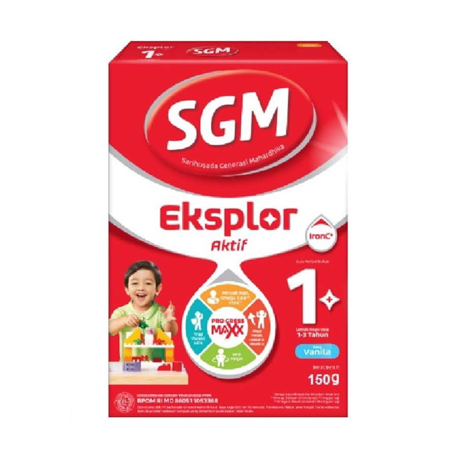 SGM Eksplor 1+ Pro-Gressmaxx Susu Pertumbuhan Vanila Box 150 Gram Pusat Grosir
