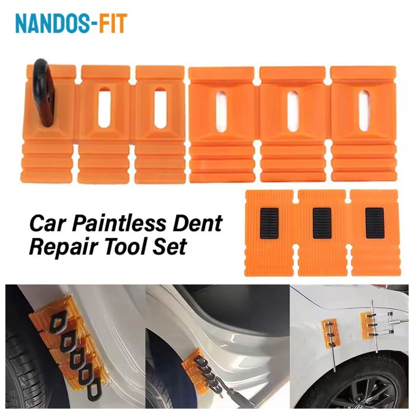 NANDOS-FIT Alat Cabut Penyok Mobil 3in1 / Paintless Dent Repair Kit Warna Orange / Tab Penarik Tahan