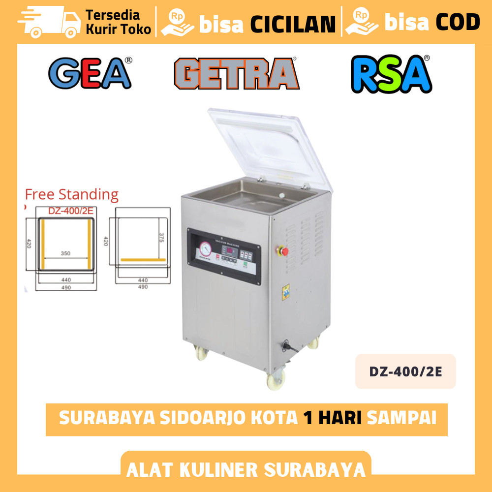GETRA DZ 400/2E DZ-400/2E VACUUM SEALER MESIN VACUUM SEALER DOUBLE BAR