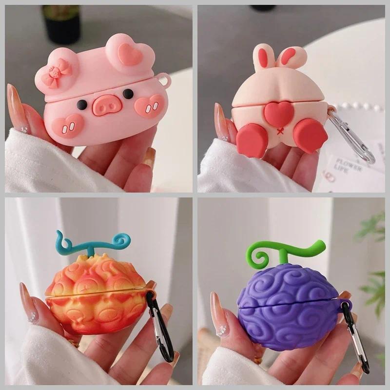 sFor Baseus WM01 / WM02 / W04 PRO / M2 / E3 / WM05 Case Cartoon Animal / Fruit Protection Silicone B