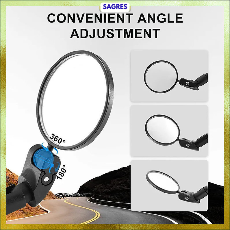Kaca Spion Sepeda Bike Rearview Mirror Foldable Convex 1 Pair - YT05