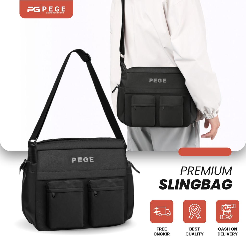 Tas Selempang Pria PEGE Auron Sling Bag Casual Trendy - PG 9142