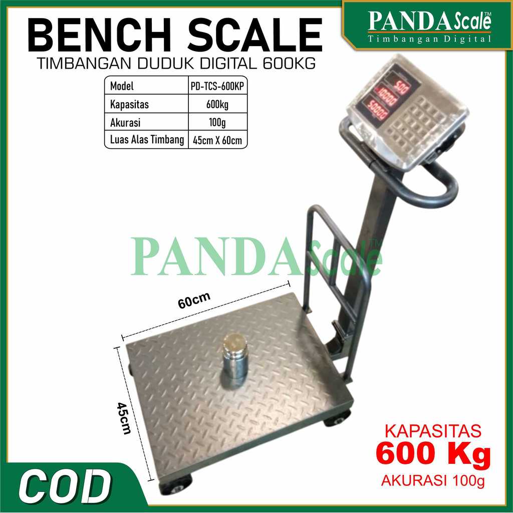 PANDA SCALE Timbangan Duduk Digital 600kg Roda