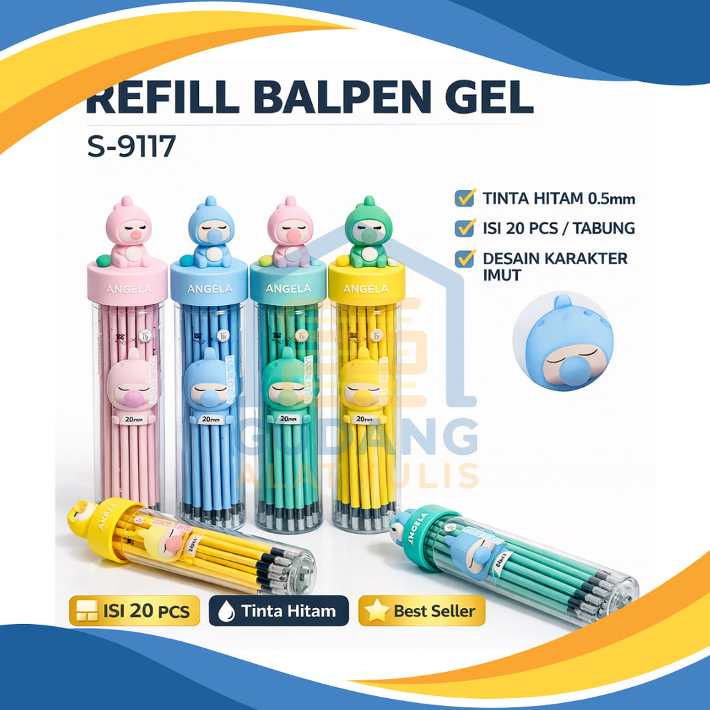REFILL GEL TABUNG | TINTA PULPEN FANCY ISI 24 PCS