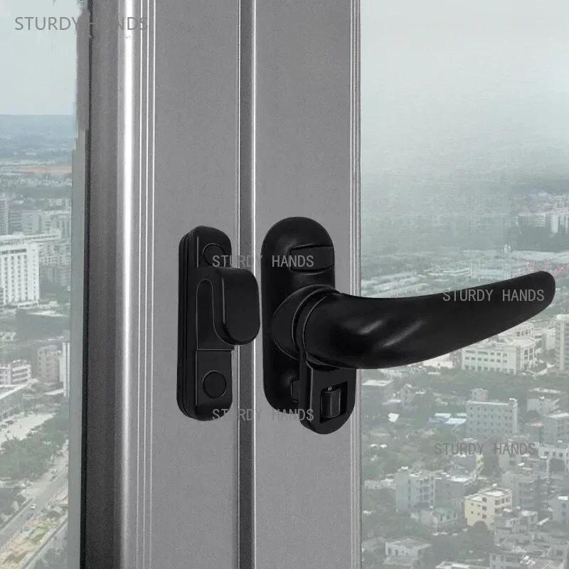 1 set Gagang Pintu dan Jendela dari Aluminium Alloy, Gagang Berbentuk Angka Tujuh untuk Jendela Gese