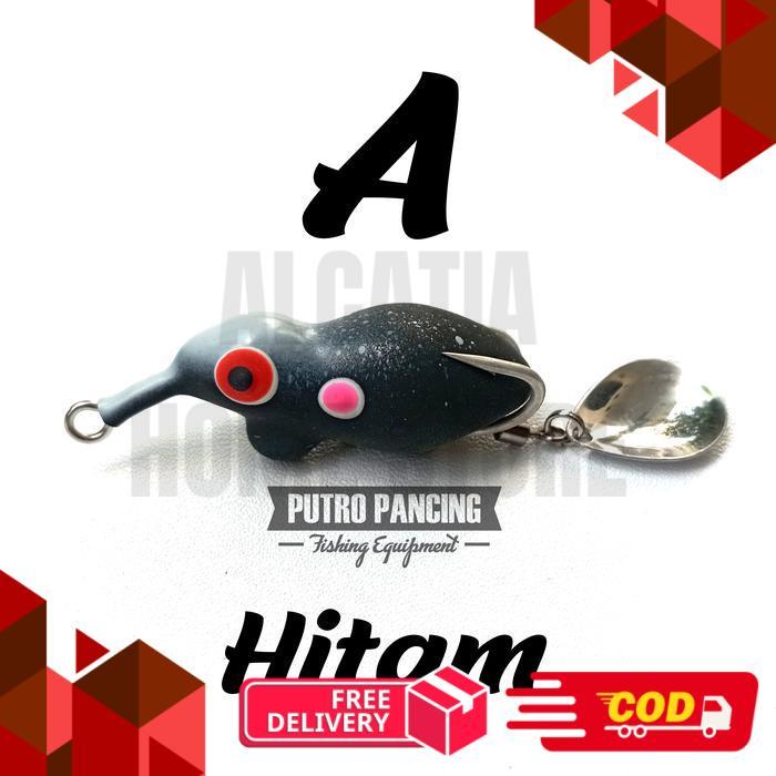 Lure Bufo SLULUP Tenggelam Soft Frog softfrog - A. Hitam