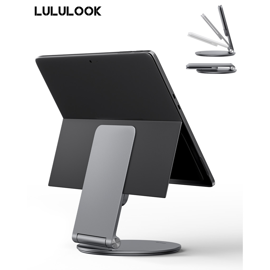 LULULOOK 360 Rotating Foldable Surface Pro Stand Aluminum Alloy Tablet Holder for Surface Pro 7,7+,8