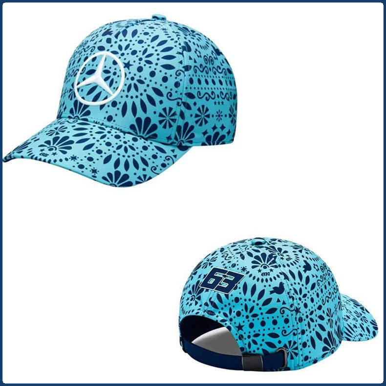 Topi balap tim Mercedes-AMG F1, topi baseball, topi sport, topi pembalap, penggemar mobil, penggemar