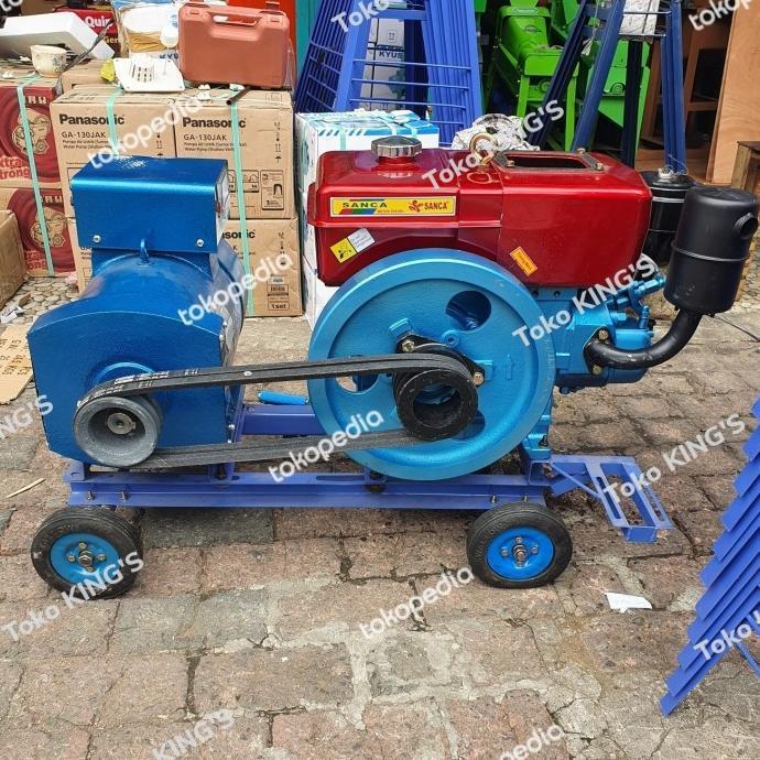 ** Genset Diesel Generator Listrik Solar Mesin 7 HP + Dinamo ST3 **