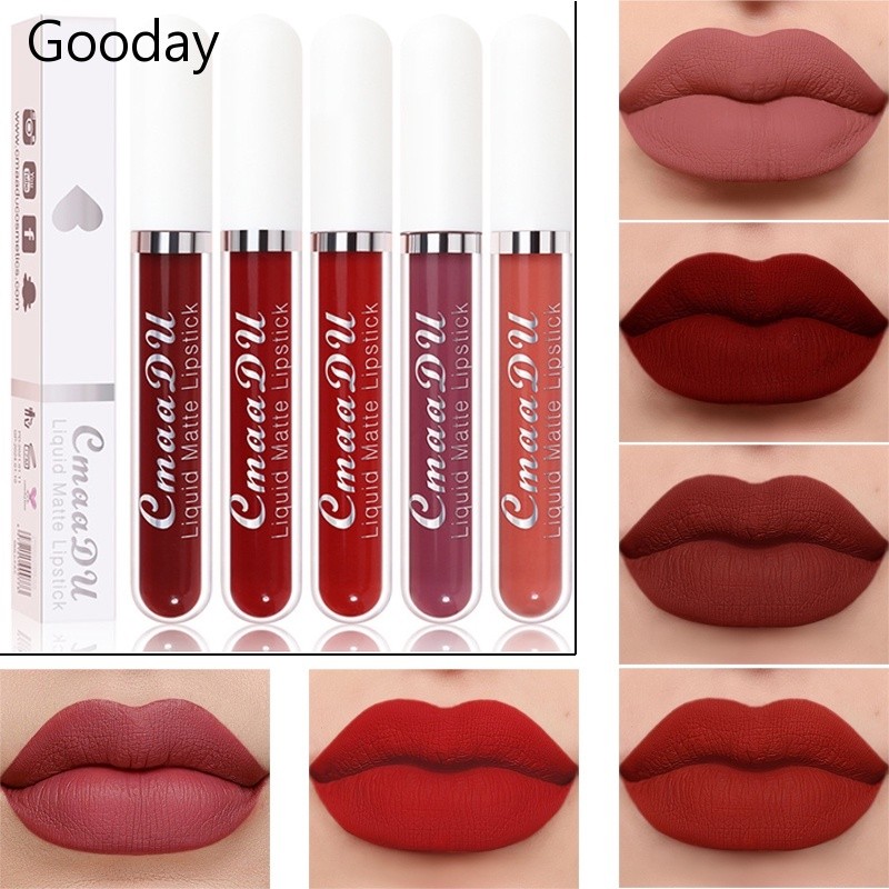12 Warna Lipstik Cair Matte/Lip Glaze Matte/Set Lipstik Matte Tahan Air/Set Liptint Matte GD