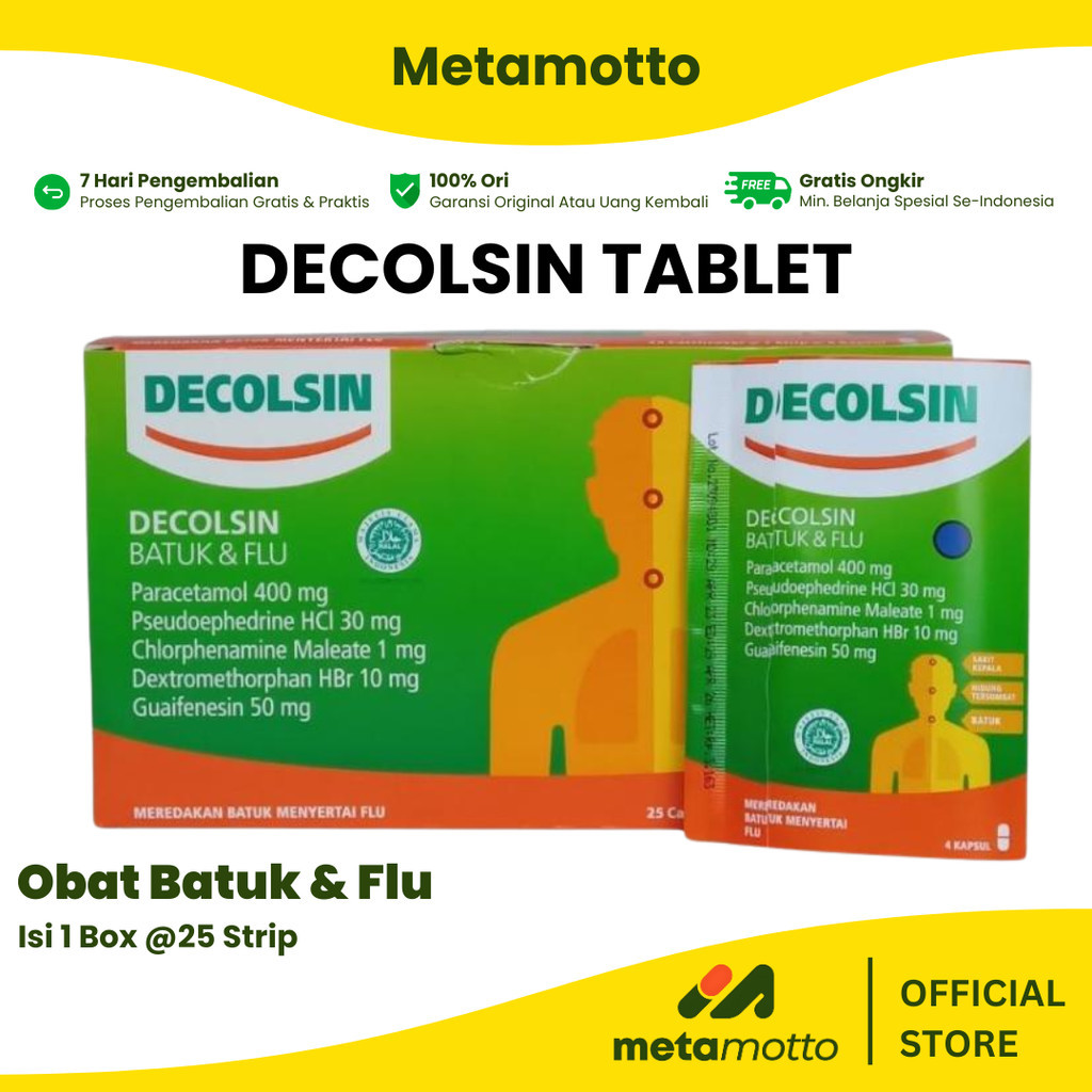 1 BOX DECOLSIN STRIP 4 KAPSUL - Metamotto