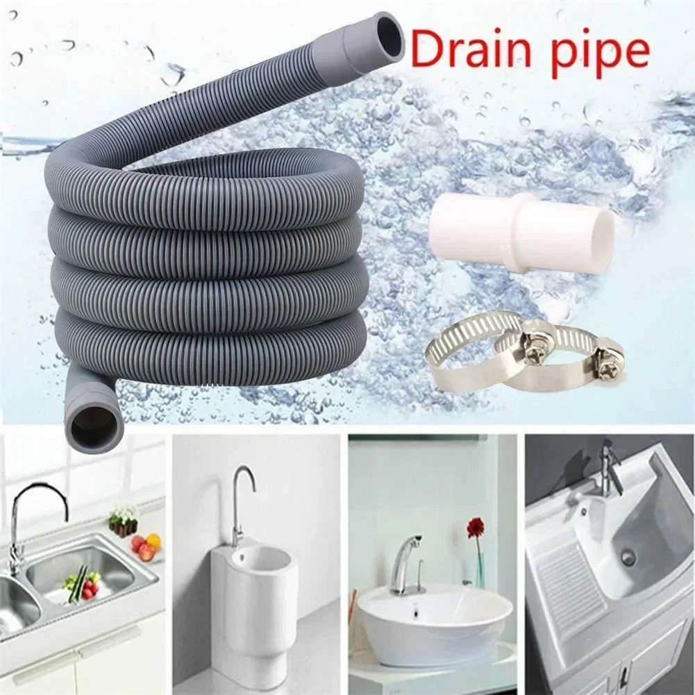 Selang Pembuangan Air Mesin Cuci Universal 0.8M 2M Panjang Pendek Water Outlet Hose Anti Bocor