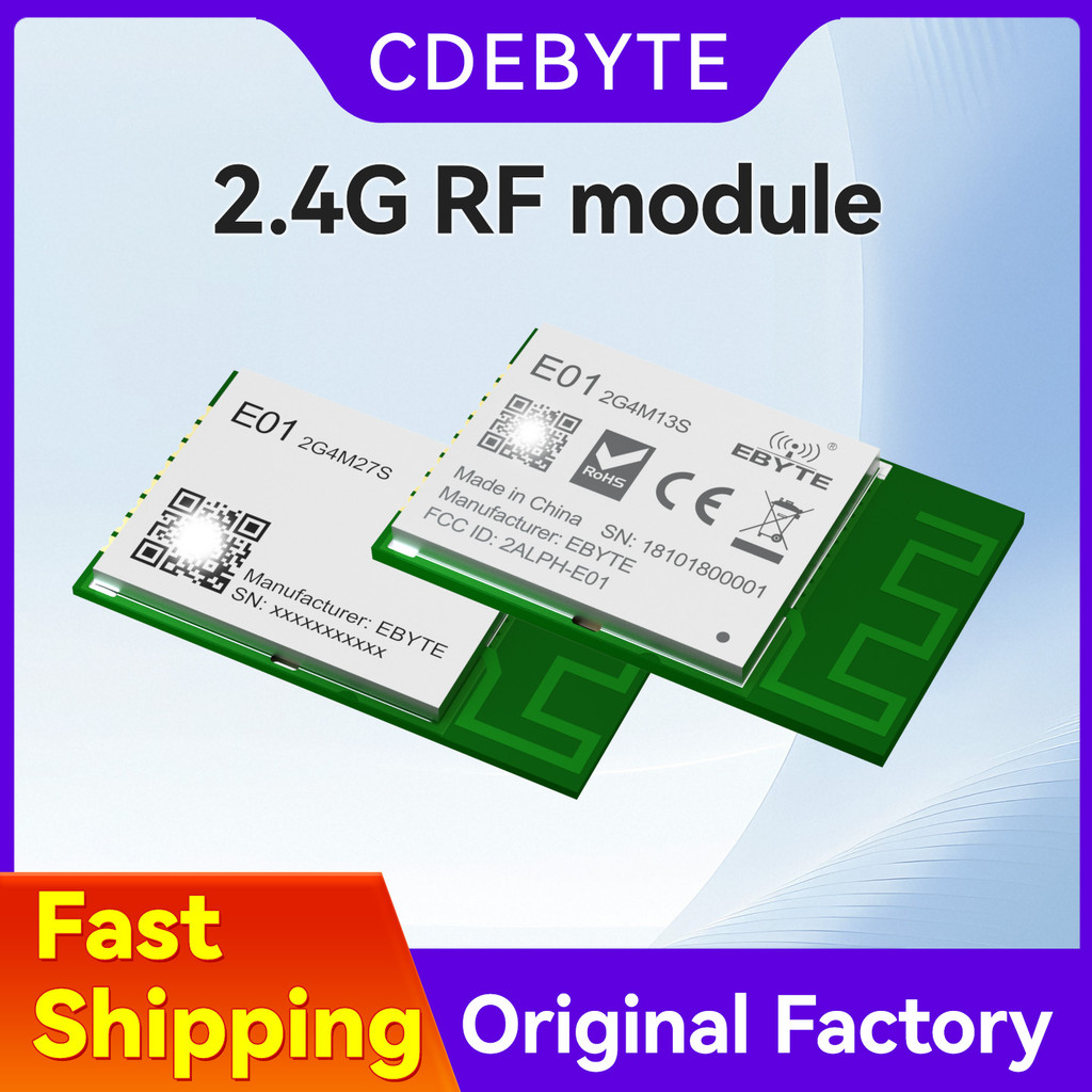 PA+LNA nRF24L01P Modul Pemancar RF Nirkabel 2.4GHz CDEBYTE Seri E01 Perlindungan ESD 27dBm 5KM DIP I