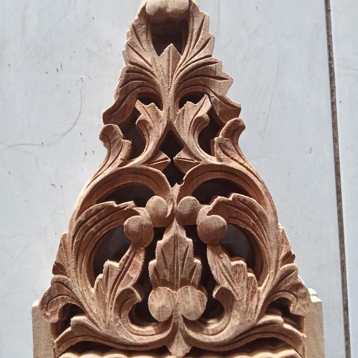 Ornamen Ukir Tempel Soko Tiang Rumah Kayu Jati Khas Jepara Ukur 24x15