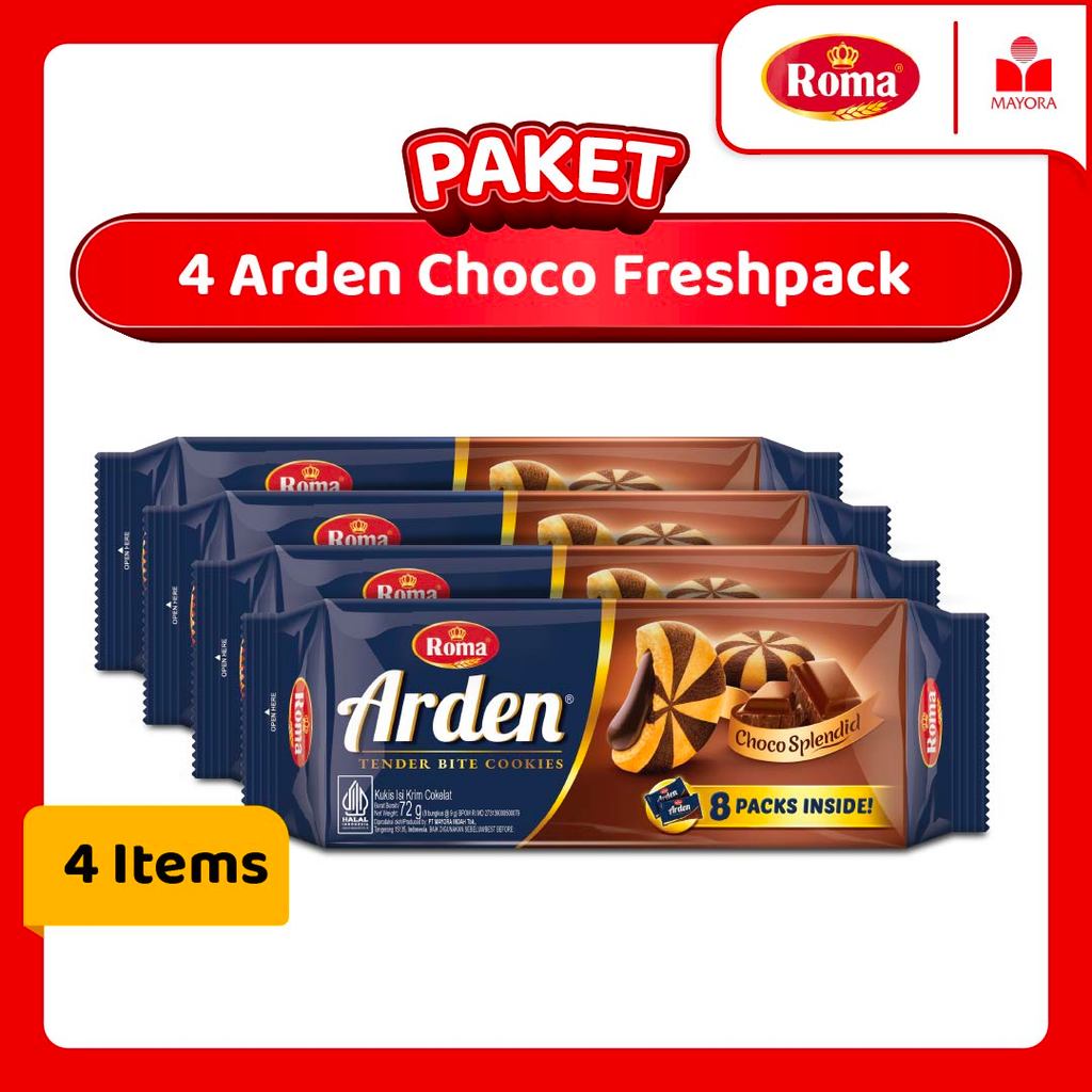 Paket 4 Roma Biskuit Arden Choco Splendid Freshpack