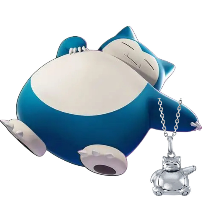 Pokemon Snorlax Eevee armander Gengar Jigglypuff Anime Necklace Cartoon Accessories Trendy Toy Coupl
