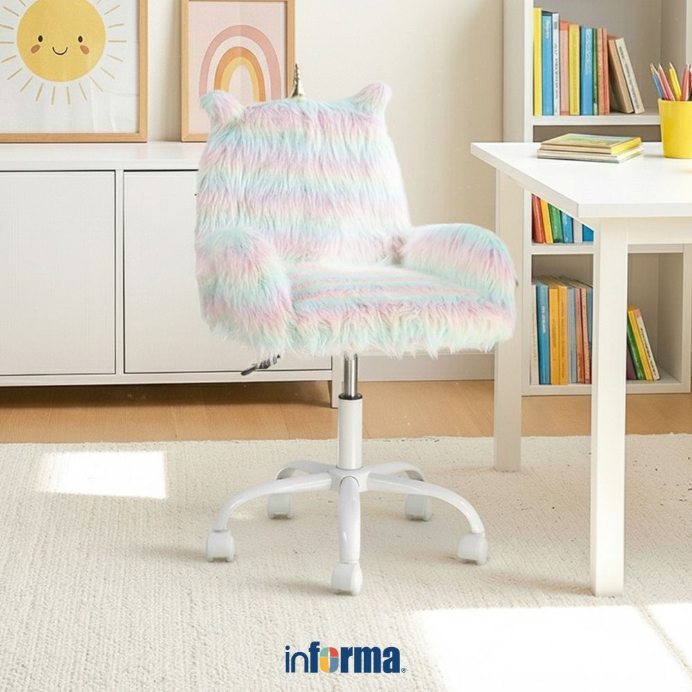 Informa Trixie Kursi Belajar Anak Rainbow Tempat Duduk Dengan Roda Kids Study Chair Furniture Indoor
