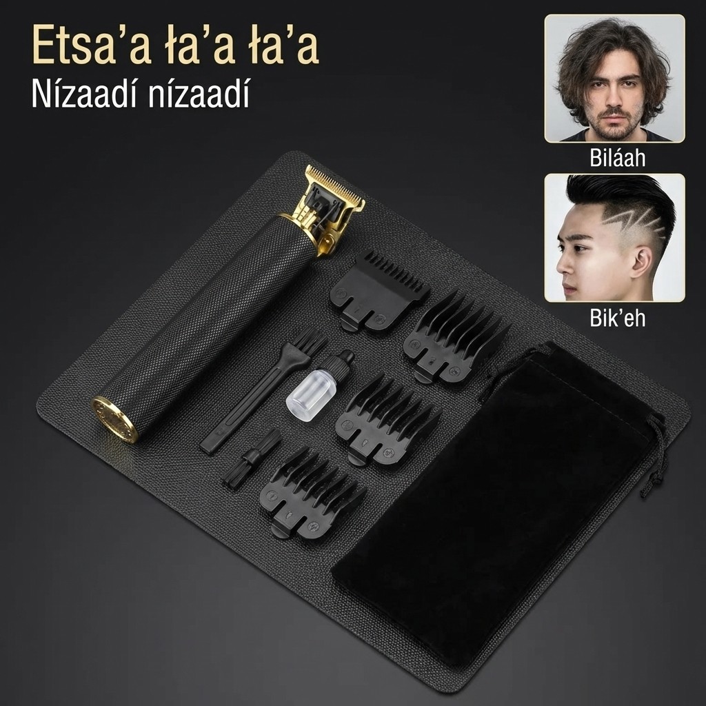 Kit Lengkap 5-in-1 Alat Cukur Rambut Elektrik Pria, Trimmer Model Rambut Profesional & Pisau Cukur P
